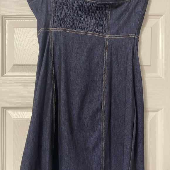 Strapless Denim Mini Dress - Picture 2 of 3